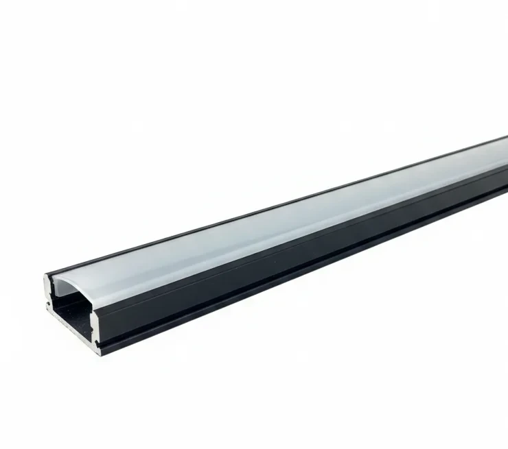 Aluminium U Profiel, 17x7mm, 2m, Zwart