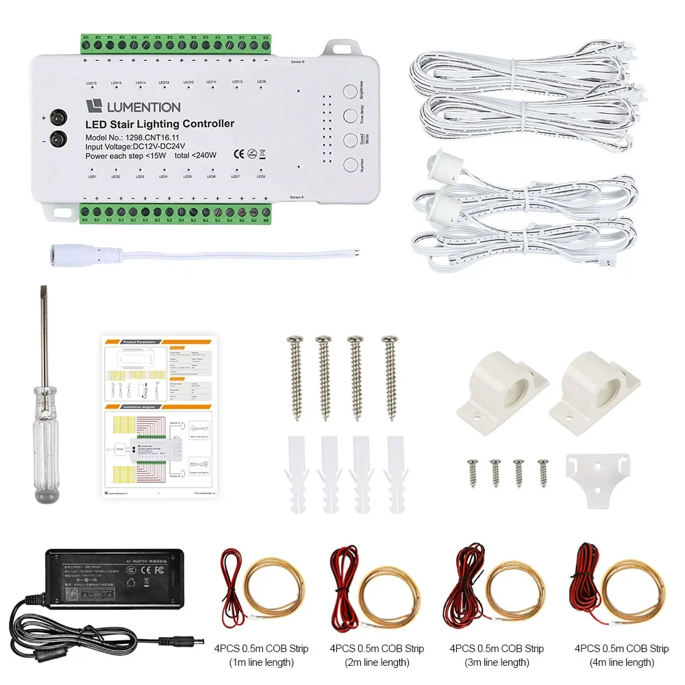 LED Trapverlichting met sensor, 16 Stappen, 4000K