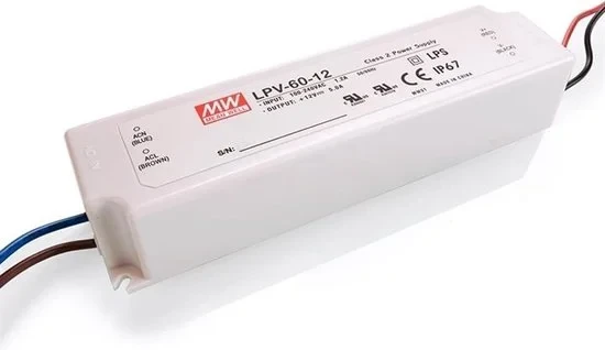 MEAN WELL LPV-60-12 Inbouwnetvoeding, 12Vdc, 5A, 60W