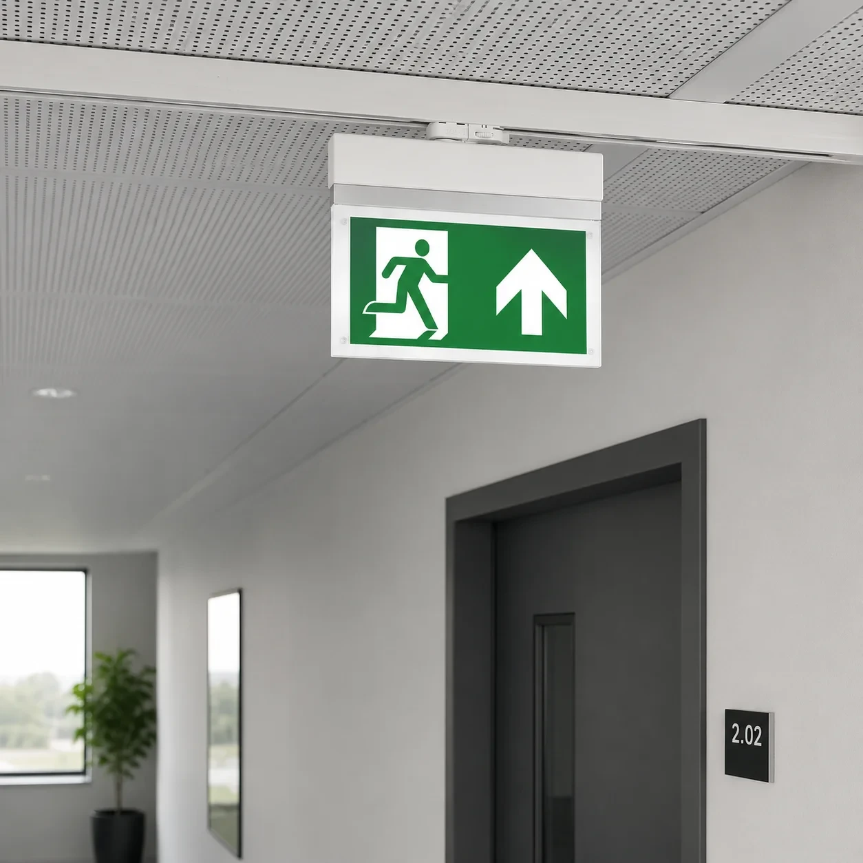 LED Nooduitgangsbord, 3H, IP20, Wit