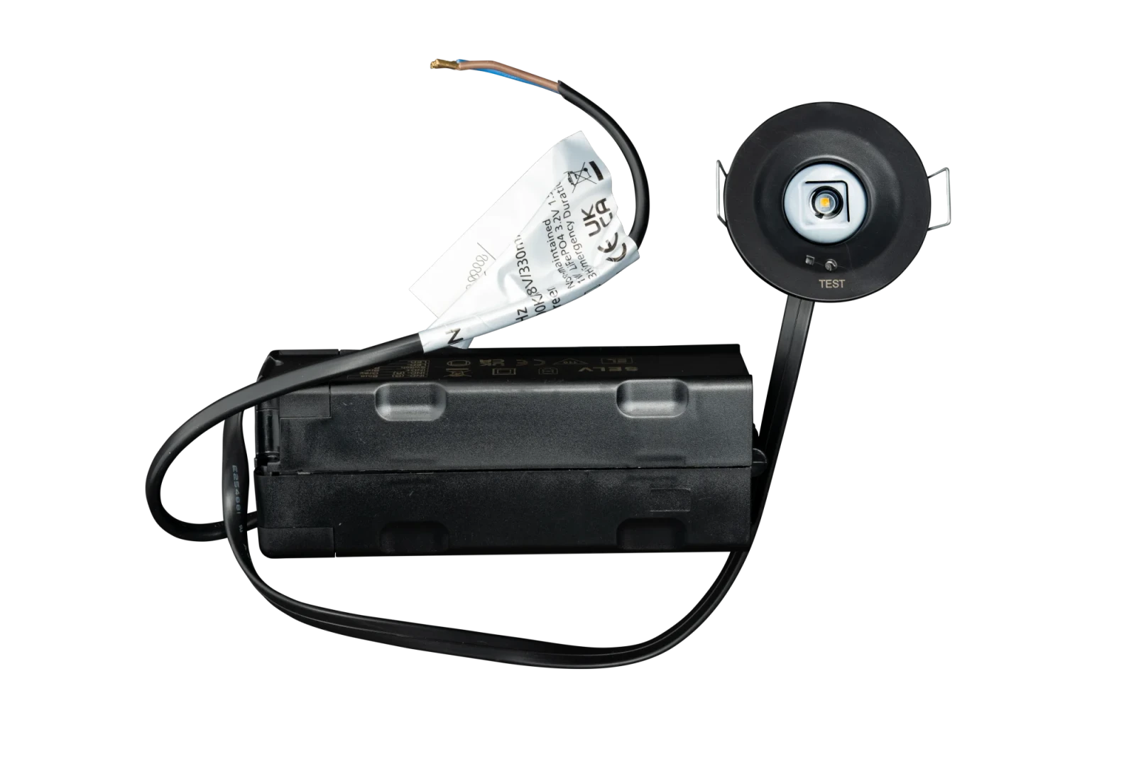 LED Noodverlichting Inbouw Spot, 1.2W, 6500K, IP20, Zwart