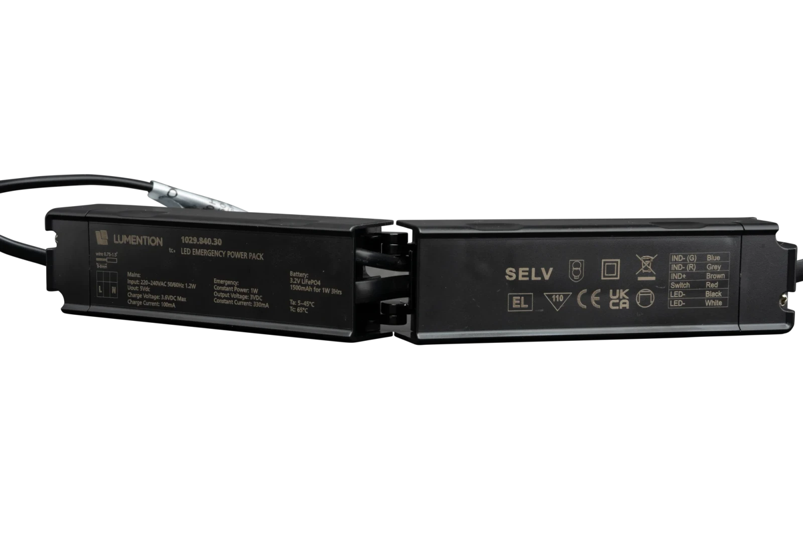 LED Noodverlichting Inbouw Spot, 1.2W, 6500K, IP20, Zwart
