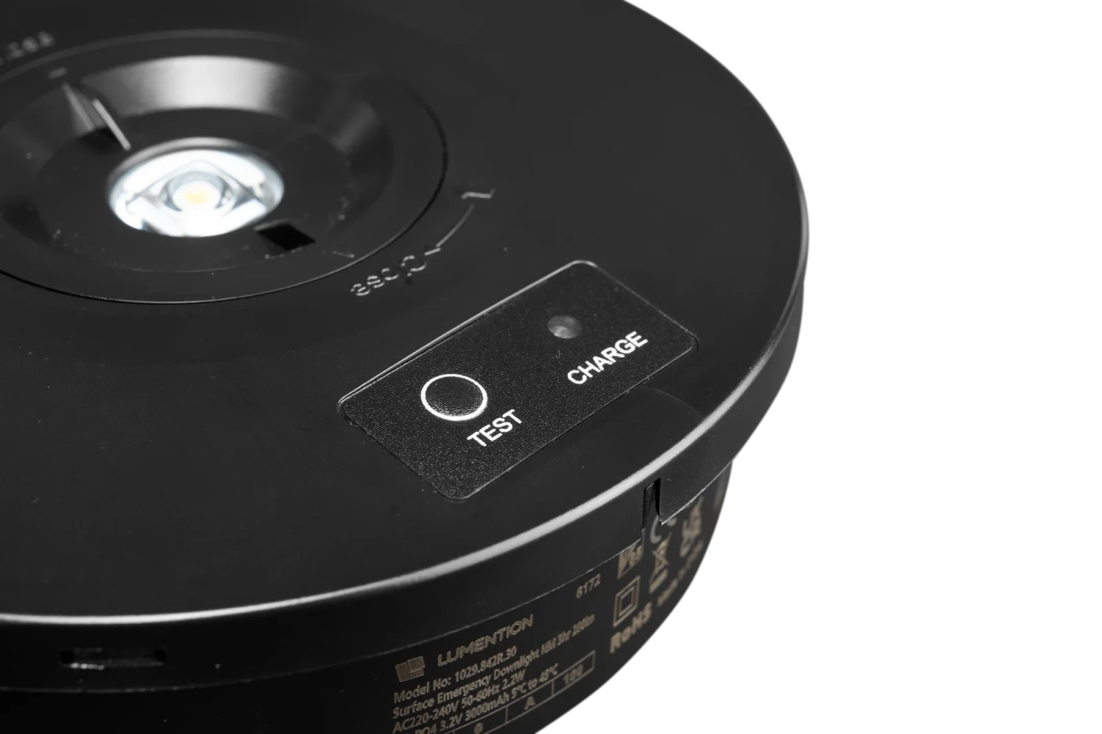 Noodverlichting Surface Rond Spot, 3W, 6500K, IP20, Zwart