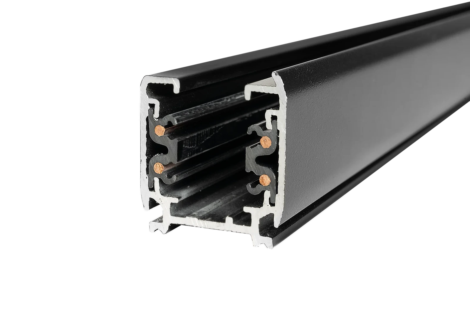 3-fase spanningsrail, 1000mm, Zwart