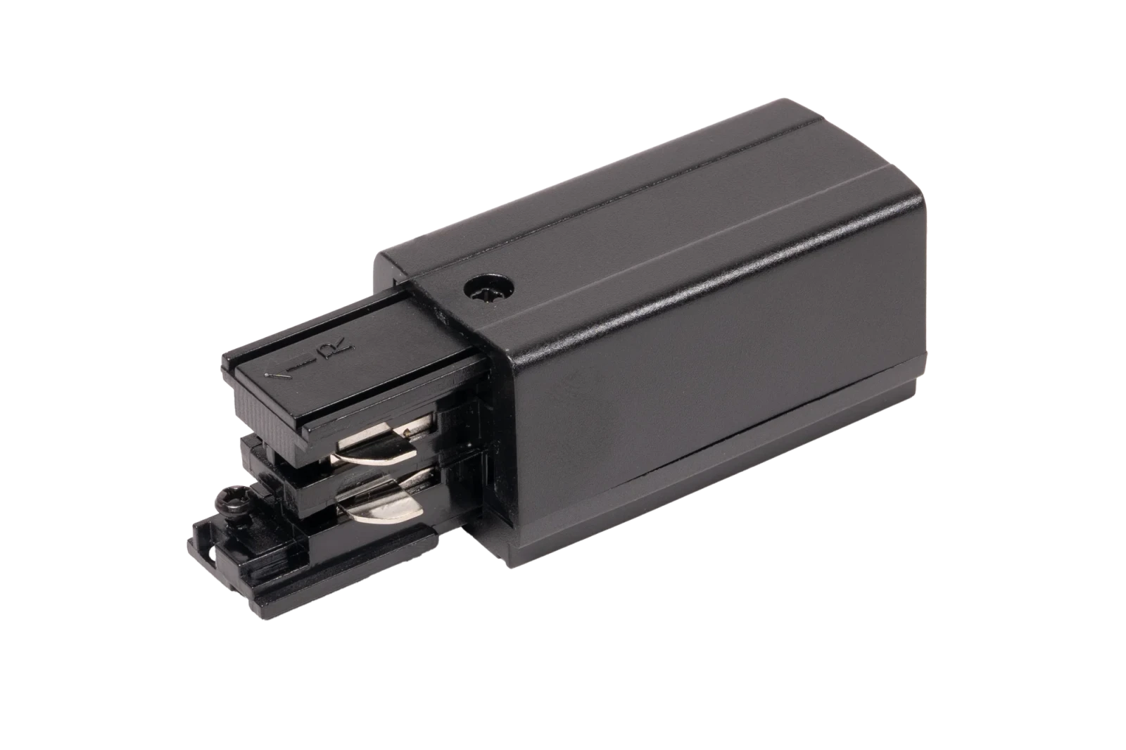 3-fase spanningsrail voedingsconnector, Rechts, Zwart
