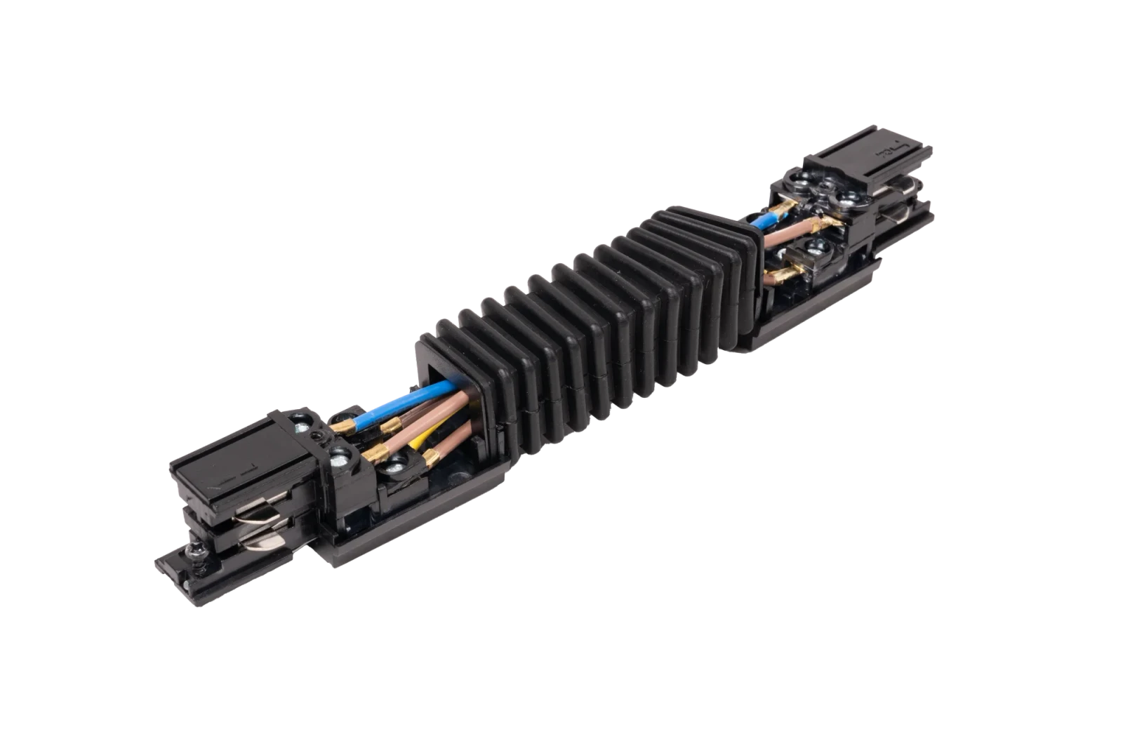 3-fase spanningsrail flexibel hoekstuk, Zwart