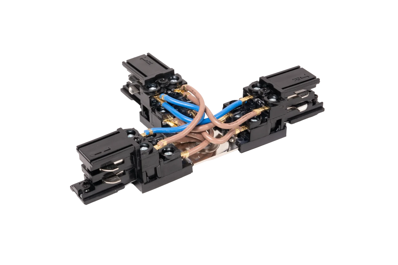 3-fase spanningsrail T-stuk, Links, Zwart