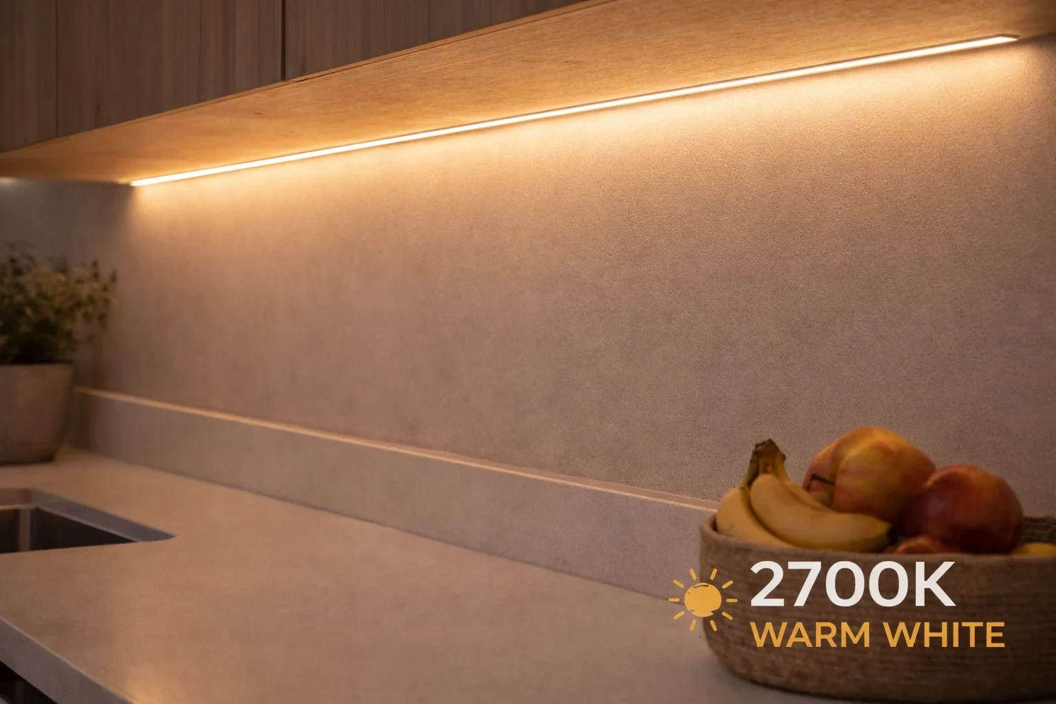 LED strip, 50 meter, Warm Wit 2700K, COB, High Voltage, 50 meter, 220V, IP65