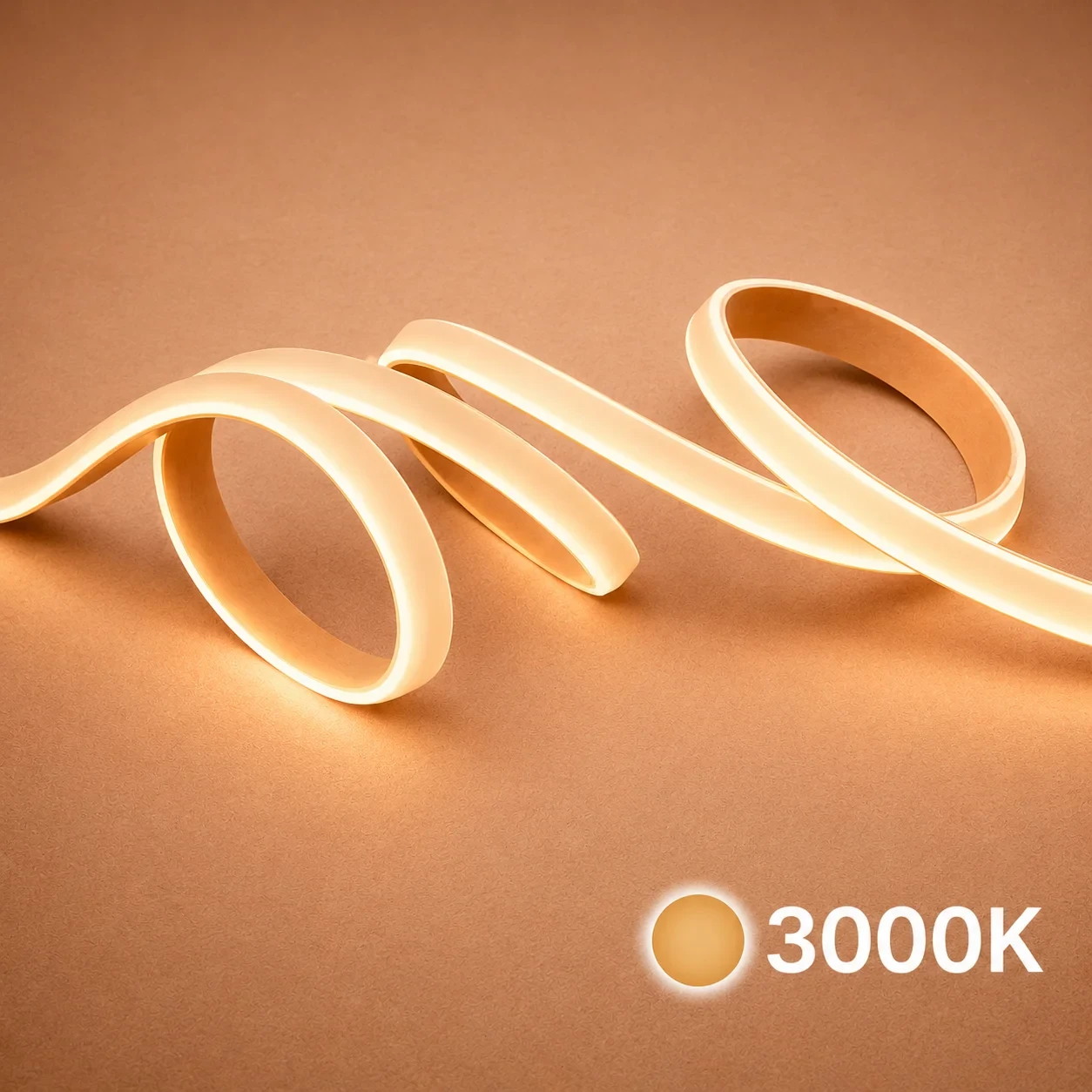 LED strip, 50 meter, Warm Wit 3000K ,COB, High Voltage, 220V, IP65