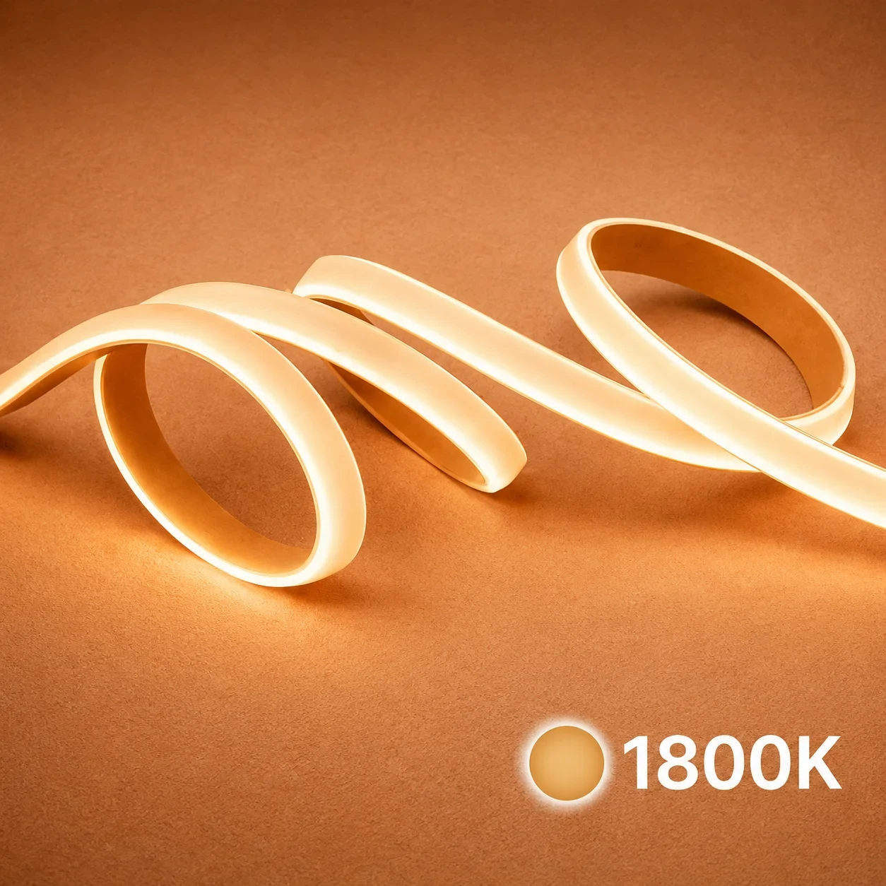 LED strip, 50 meter, Amber 1800K, COB Leds, High Voltage, 220V, IP65