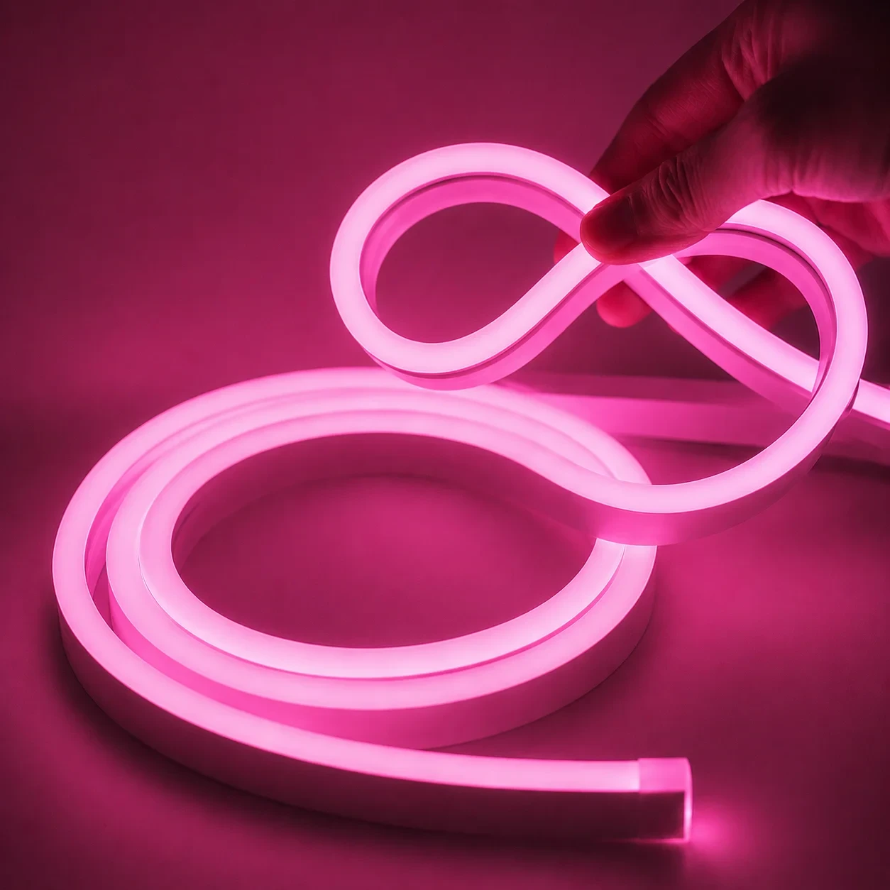 LED Neon Light, 220V, Roze, 20m, IP65