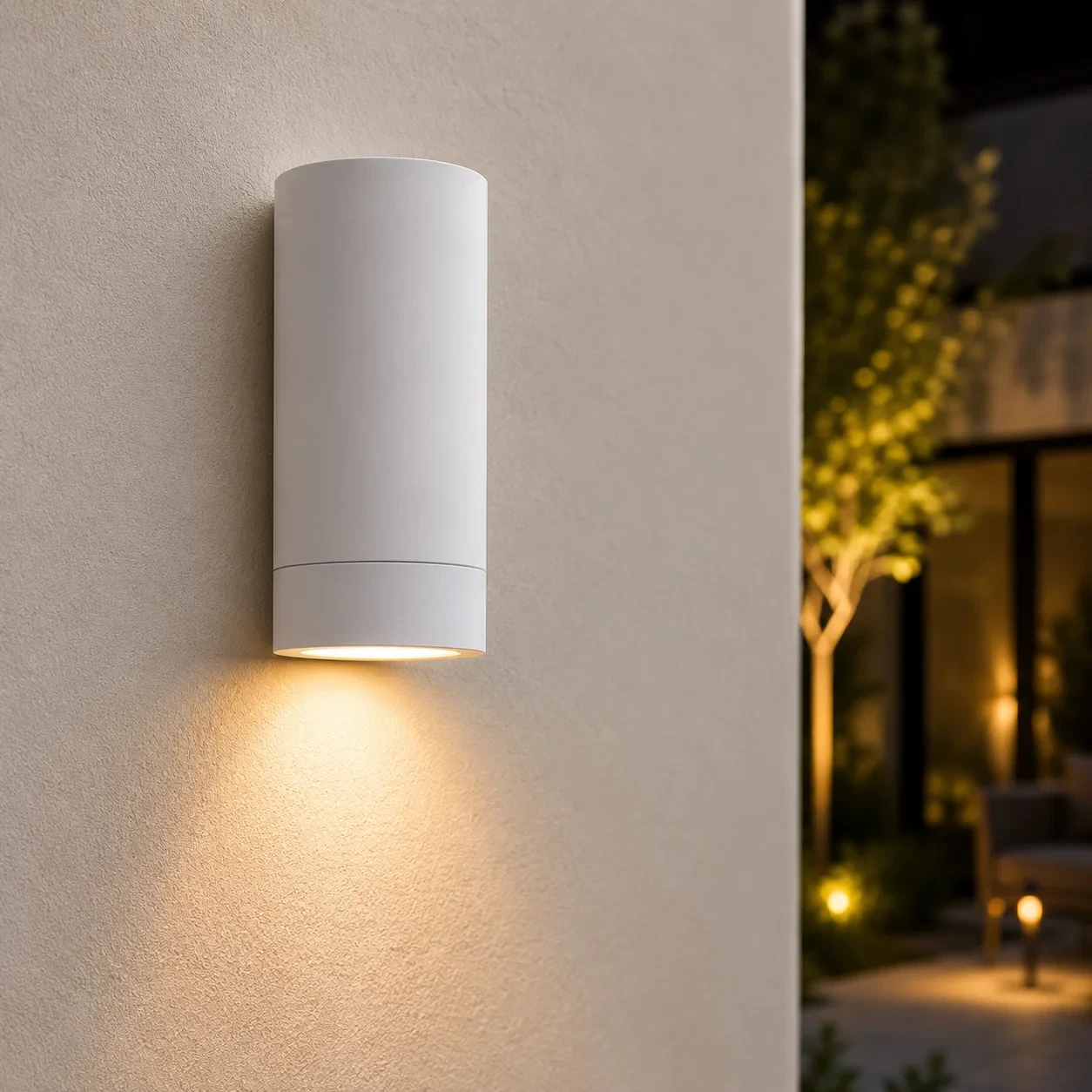 LED Wandlamp, GU10, IP65, Aluminium, Wit, Rond