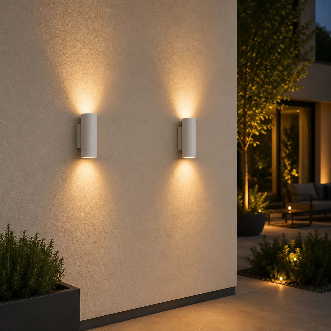 Moderne wandlamp wit, GU10 fitting, Aluminium, IP65