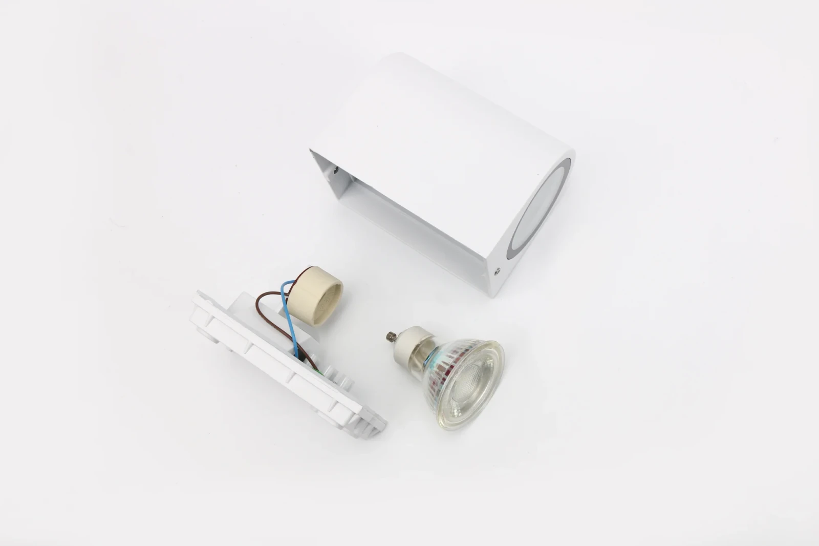Moderne wandlamp, GU10 fitting, Aluminium, IP65, Wit