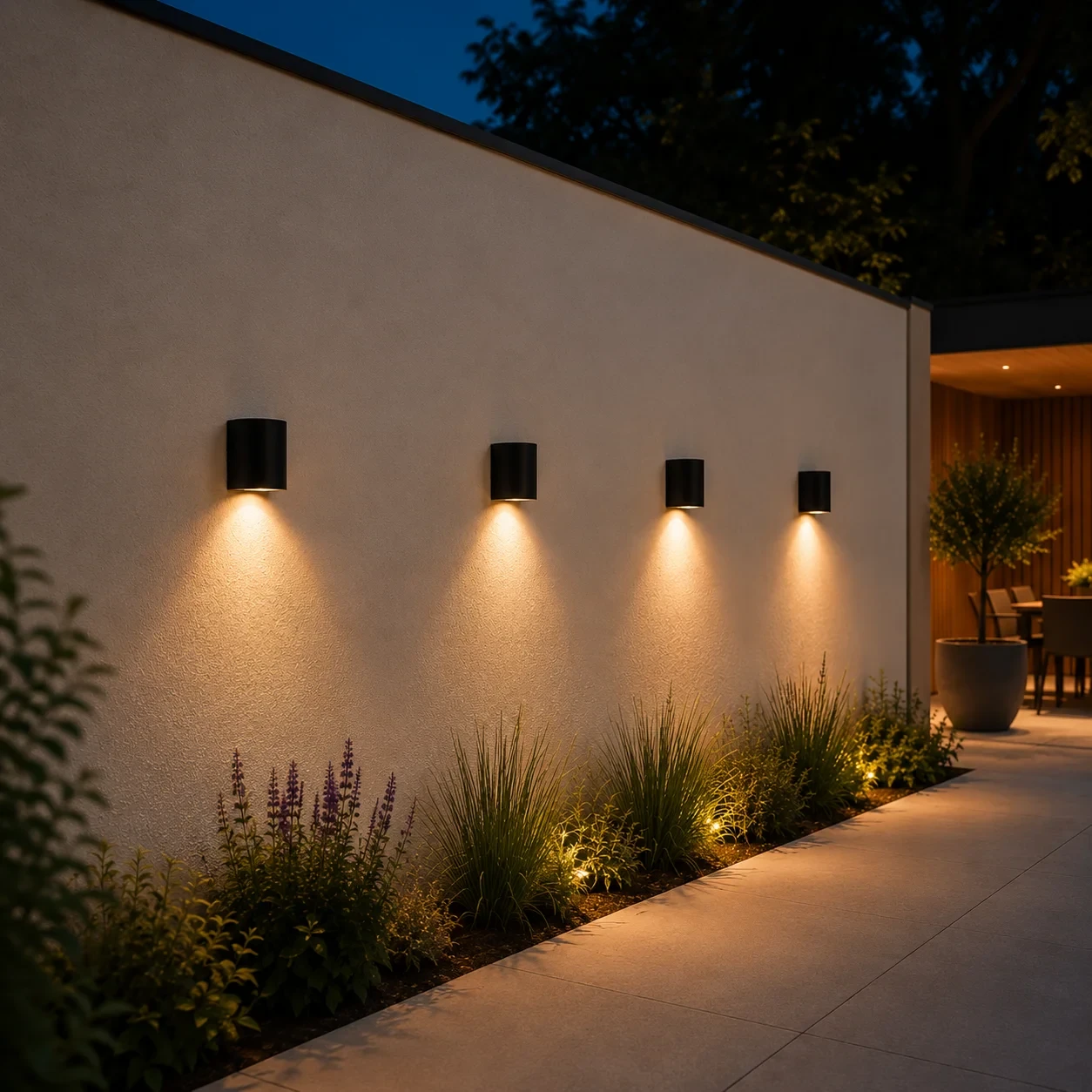 Moderne wandlamp, GU10 fitting, Aluminium, IP65, Zwart