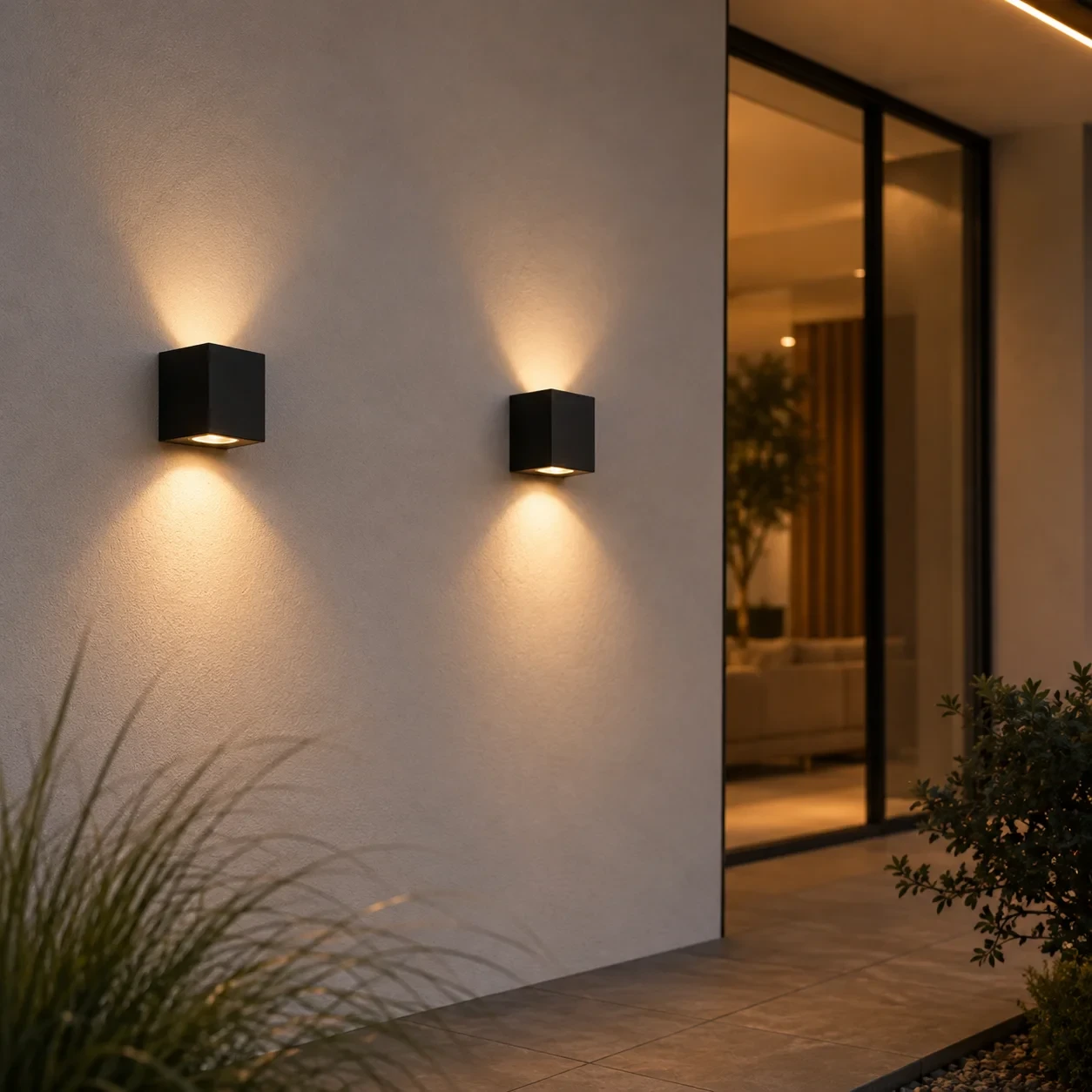 Moderne wandlamp, GU10 fitting, Aluminium, IP65, Zwart