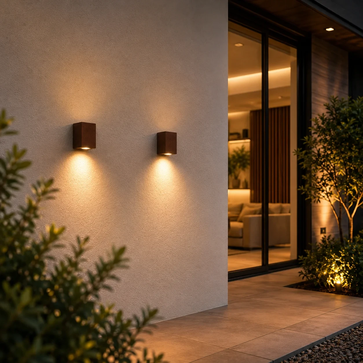 Moderne wandlamp, GU10 fitting, Aluminium, IP65, Corten