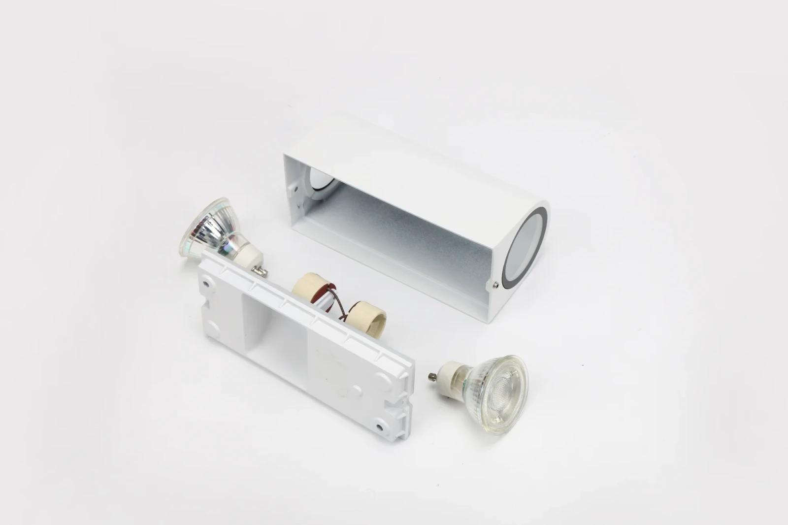 Moderne wandlamp wit, GU10 fitting, Aluminium, IP65