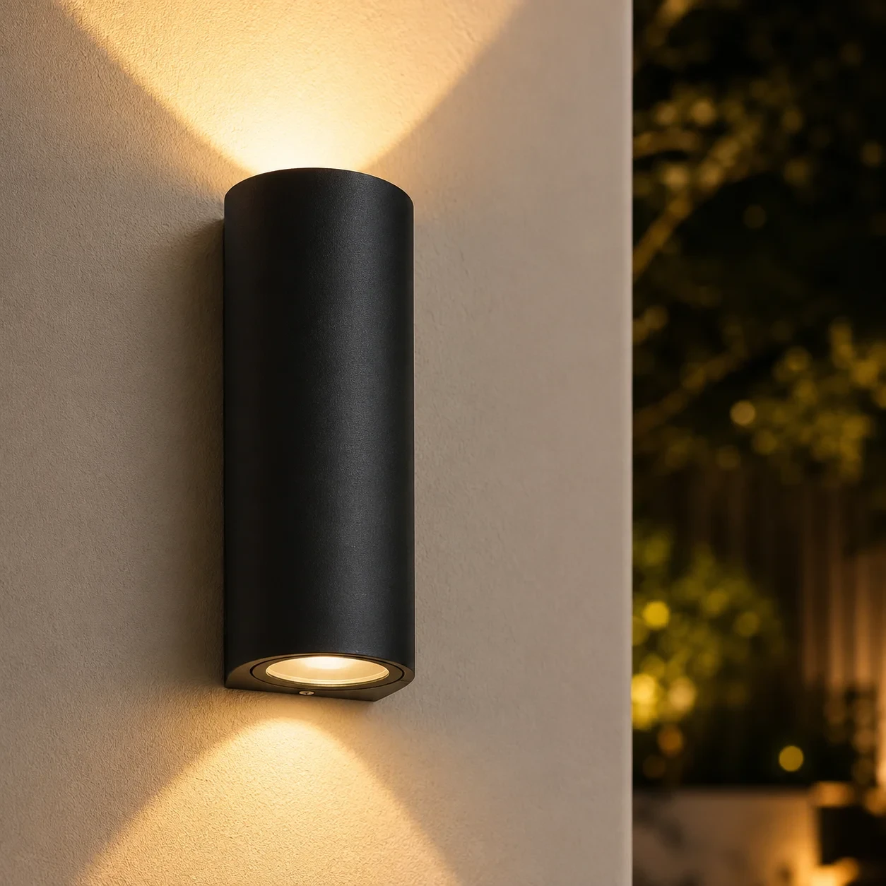 Moderne wandlamp, GU10 fitting, Aluminium, IP65, Zwart