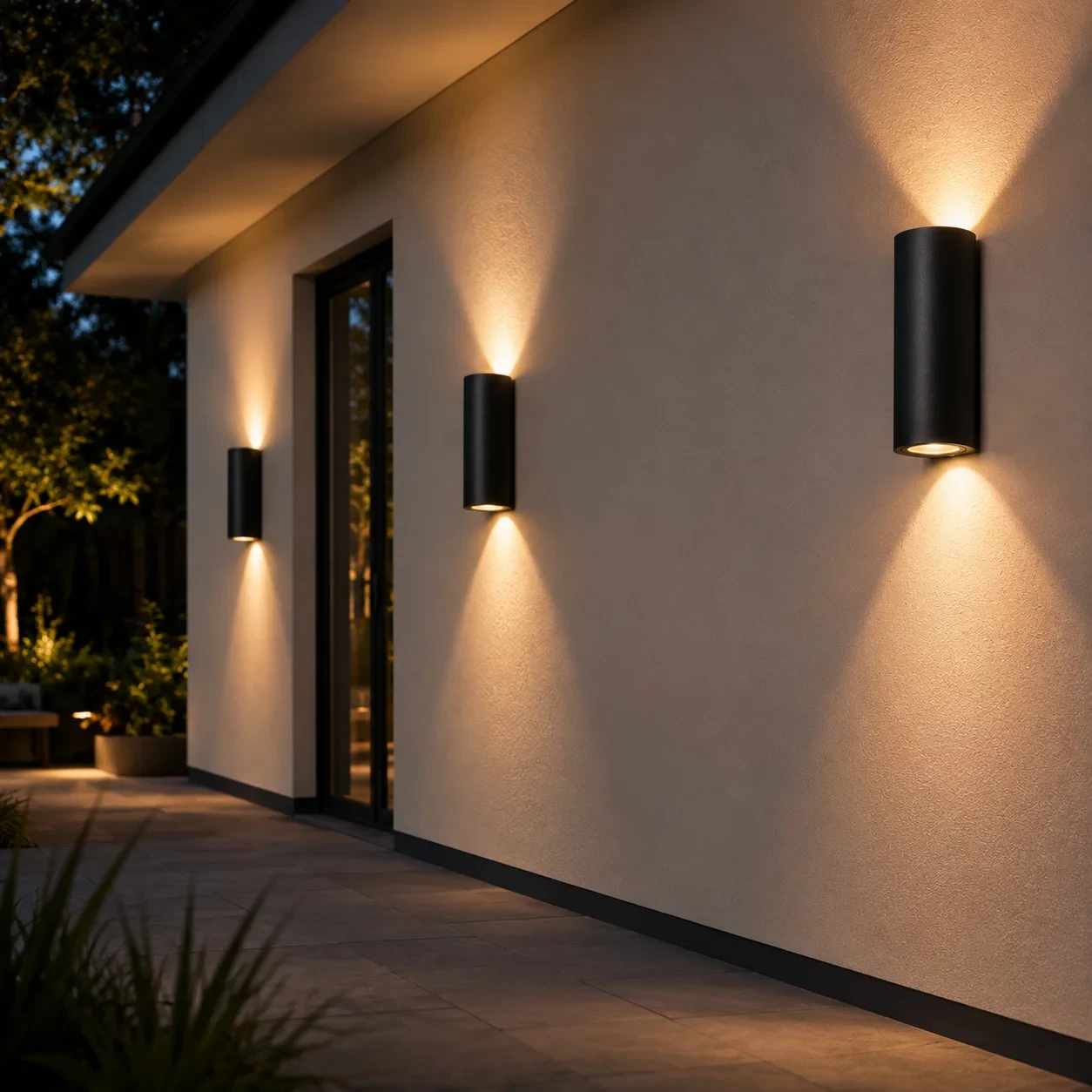 Moderne wandlamp, GU10 fitting, Aluminium, IP65, Zwart
