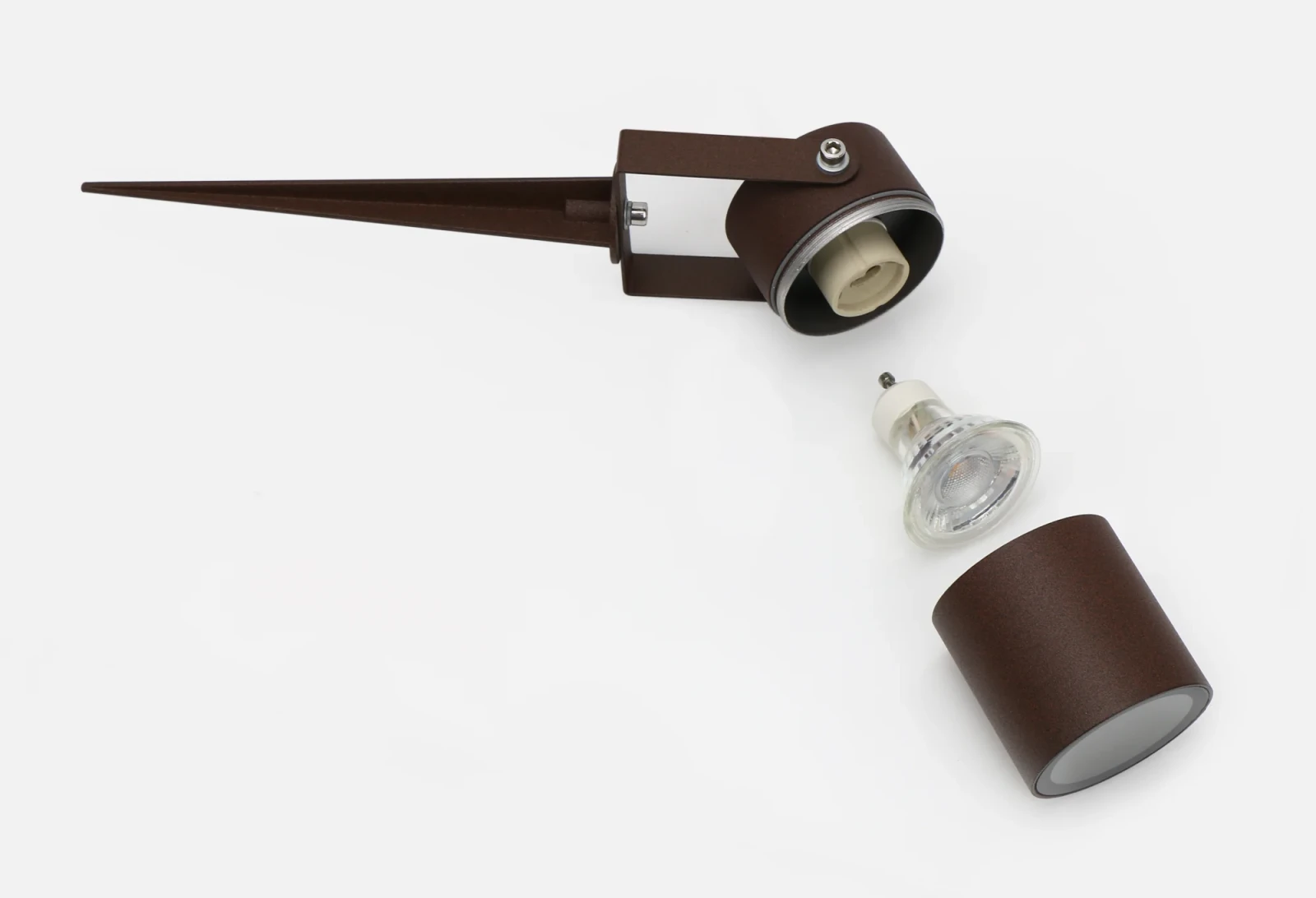 Buitenlamp prikspot, GU10 fitting, Aluminium, IP65, Corten