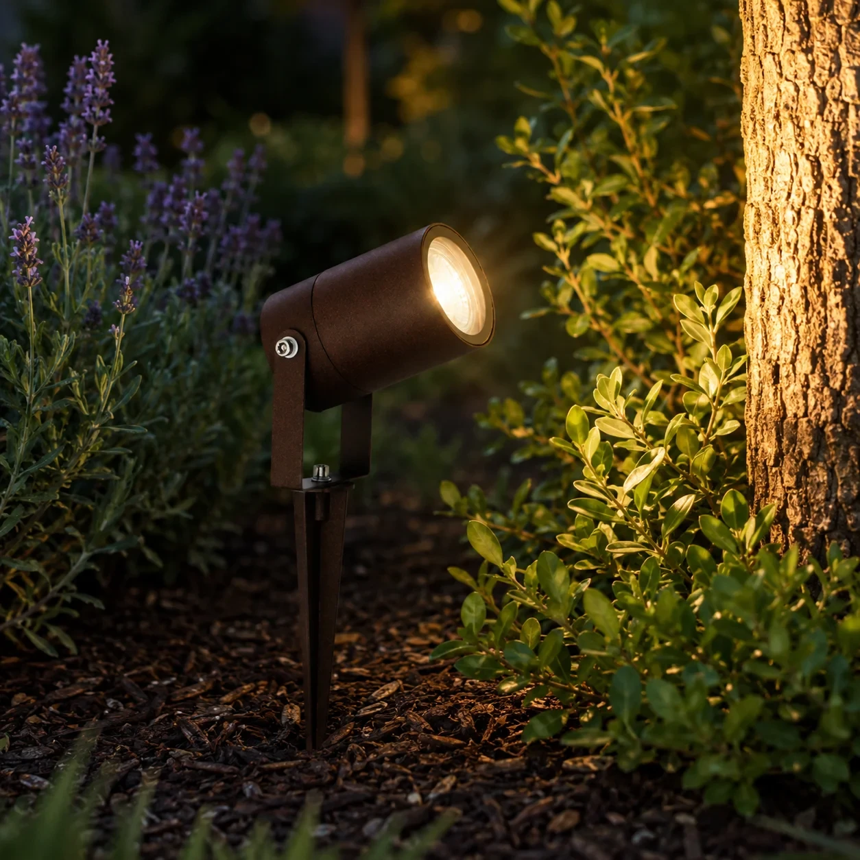 Buitenlamp prikspot, GU10 fitting, Aluminium, IP65, Corten