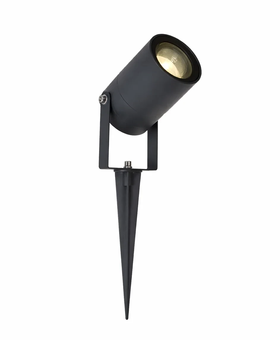 Buitenlamp prikspot, GU10 fitting, Aluminium, IP65, Donkergrijs