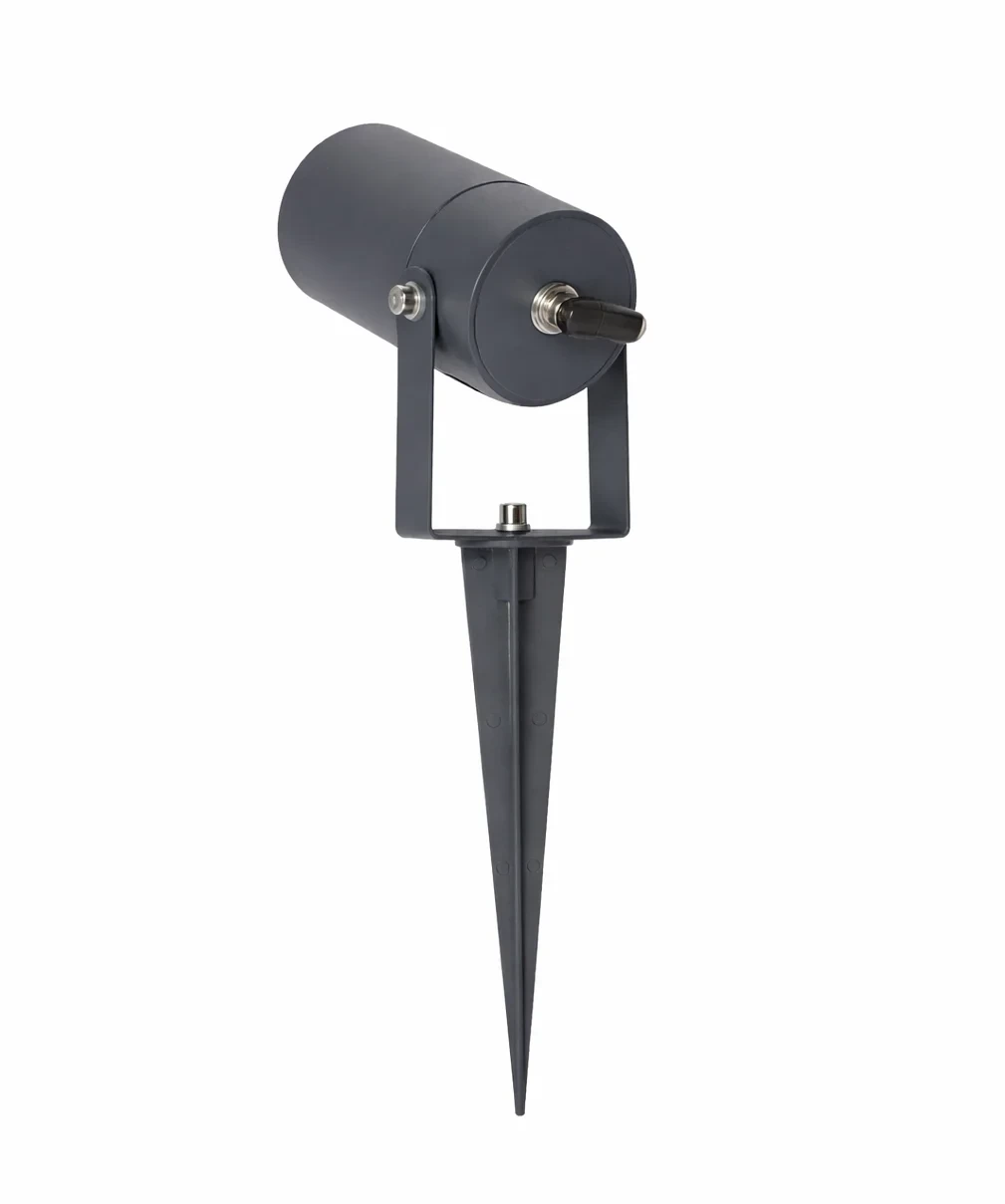 Buitenlamp prikspot, GU10 fitting, Aluminium, IP65, Donkergrijs