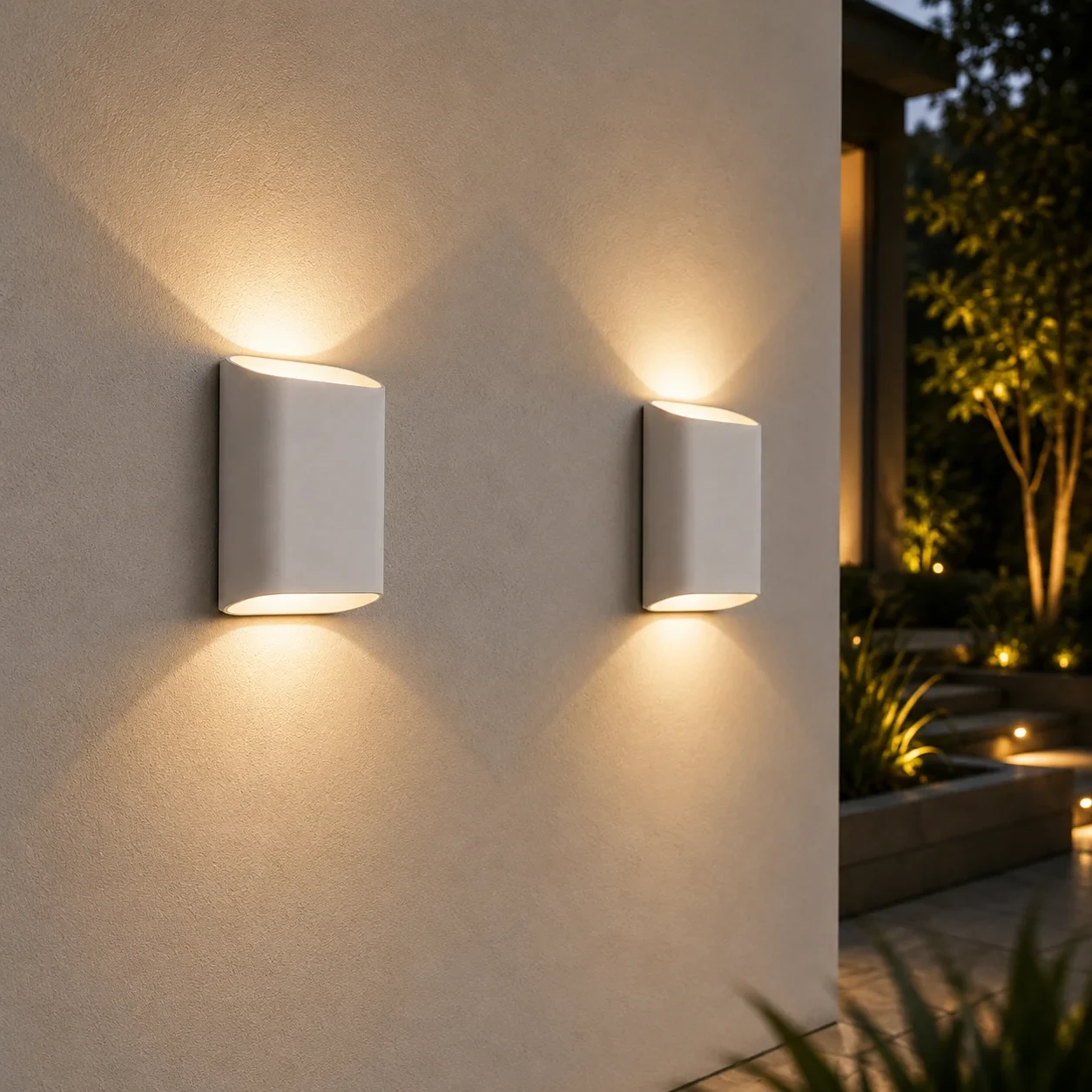 Moderne wandlamp wit, 2x5W, CCT, Aluminium, IP65