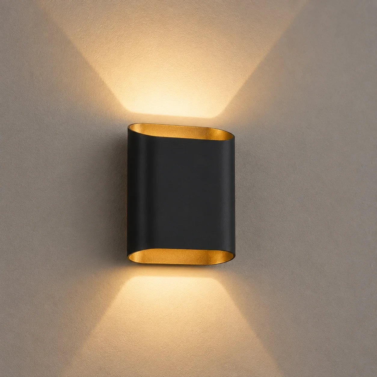Moderne wandlamp zwart,, 2x5W, CCT, Aluminium, IP65