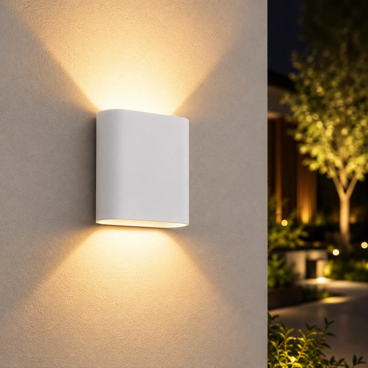 Moderne wandlamp wit, 2x5W, CCT, Aluminium, IP65