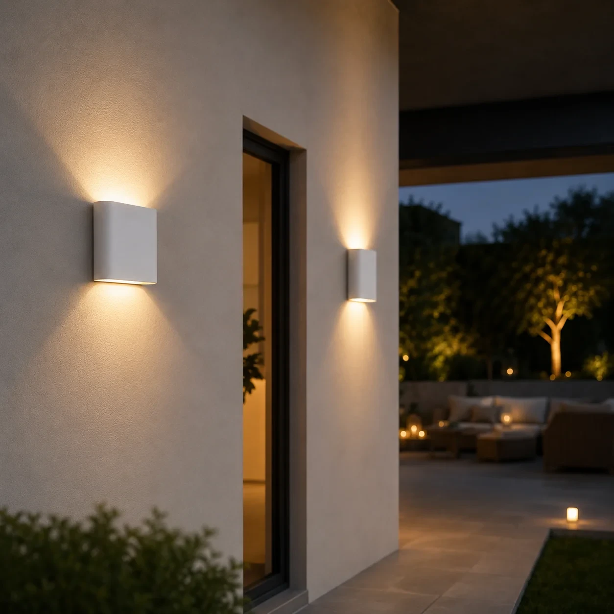 Moderne wandlamp wit, 2x5W, CCT, Aluminium, IP65