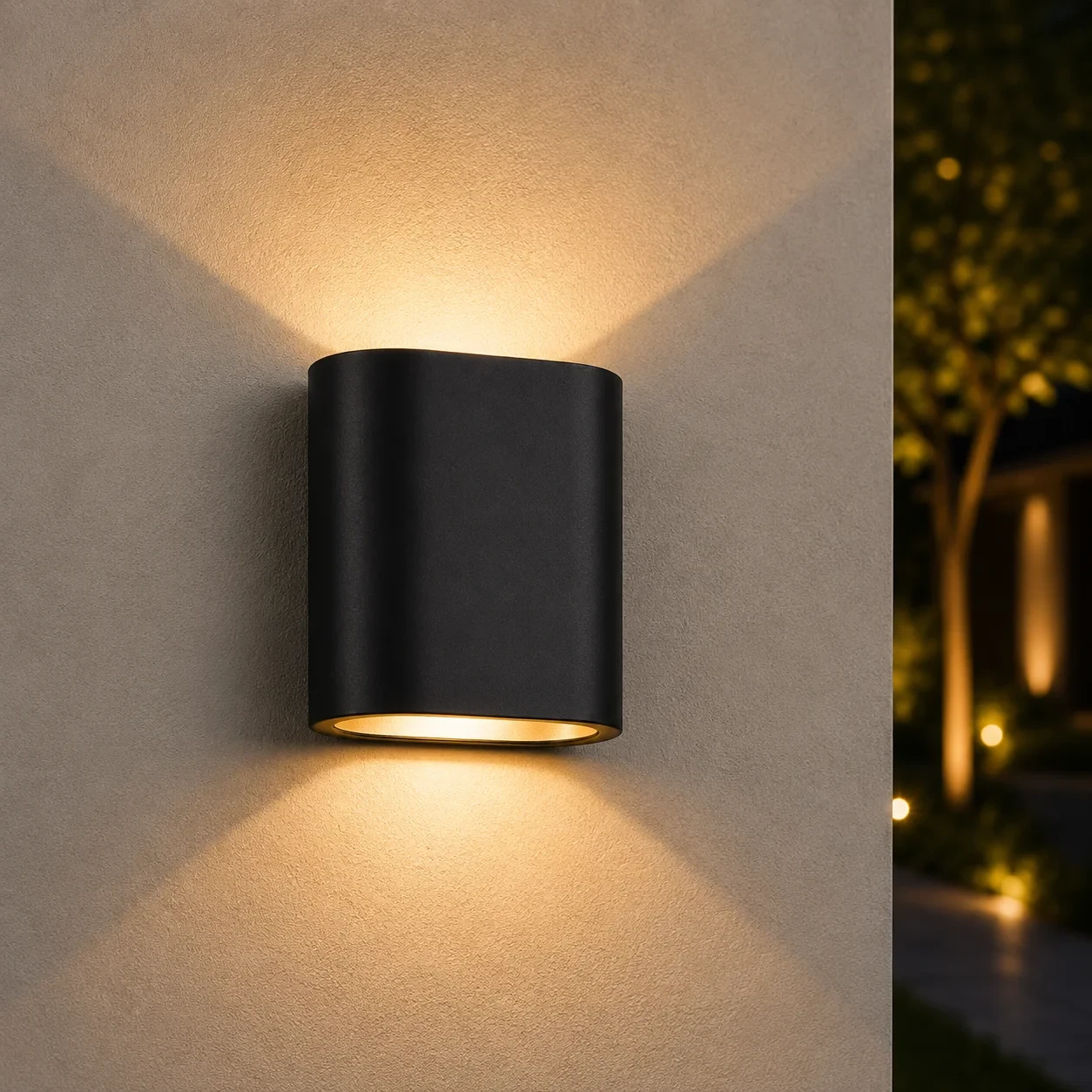Moderne wandlamp zwart, 2x5W, CCT, Aluminium, IP65