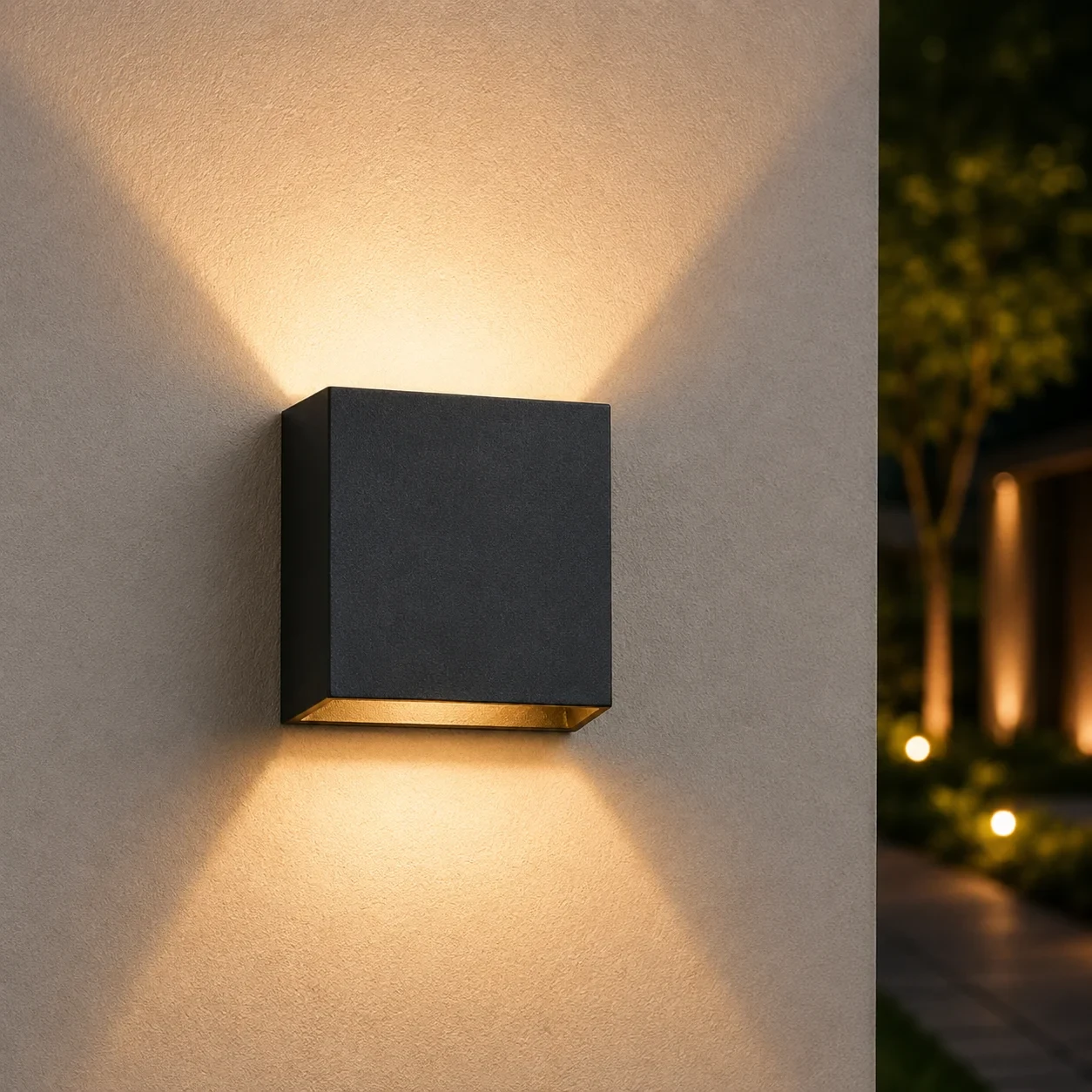 Moderne wandlamp zwart, LED, 7W, CCT, Aluminium, IP65