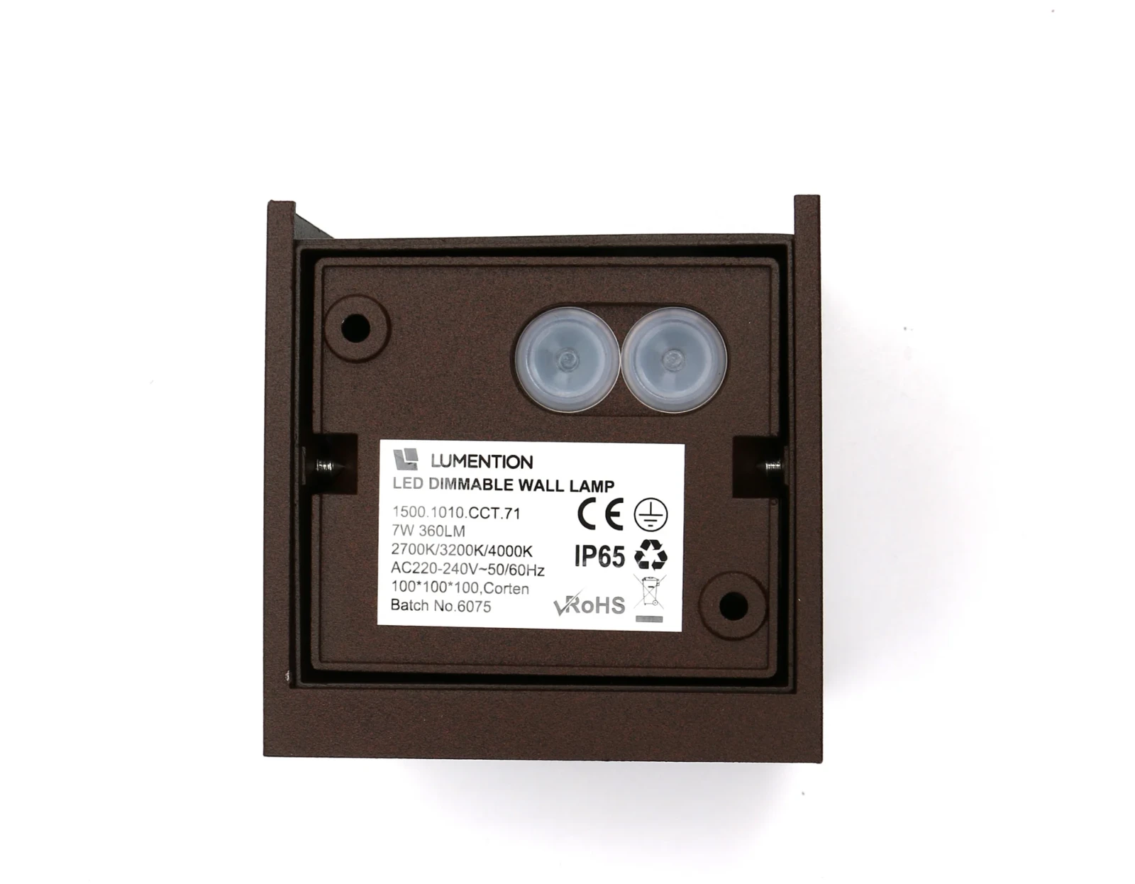 Moderne wandlamp corten, 7W, CCT, Aluminium, IP65