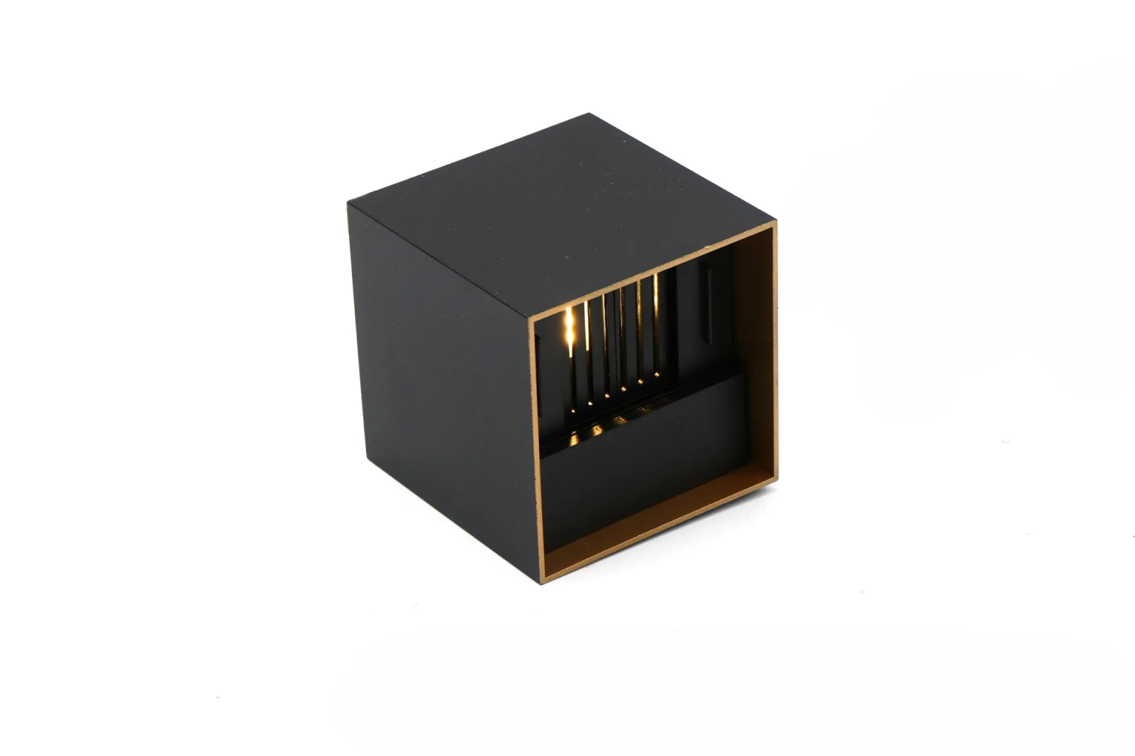 Moderne wandlamp zwart, LED, 7W, CCT, Aluminium, IP65, goud binnen
