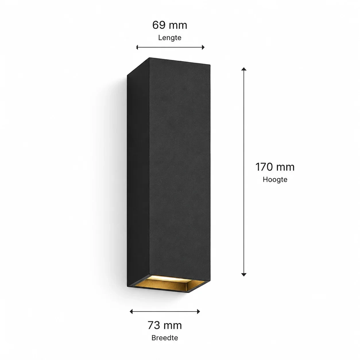Moderne wandlamp zwart, 10W, CCT, Aluminium, IP65
