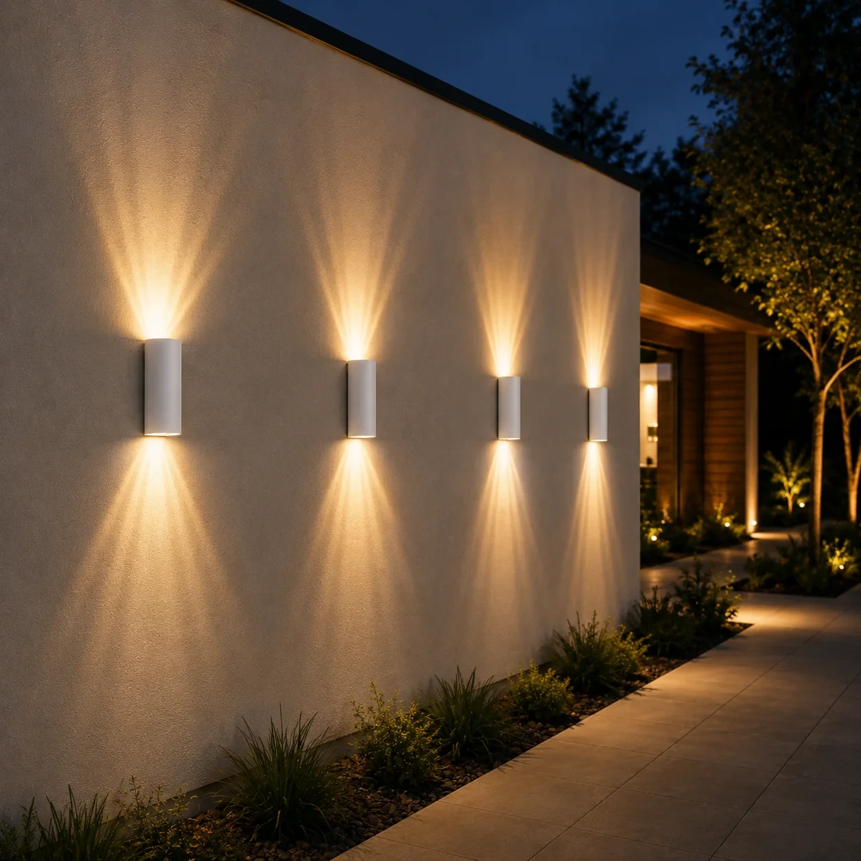 Moderne wandlamp wit, 10W, CCT, Aluminium, IP65