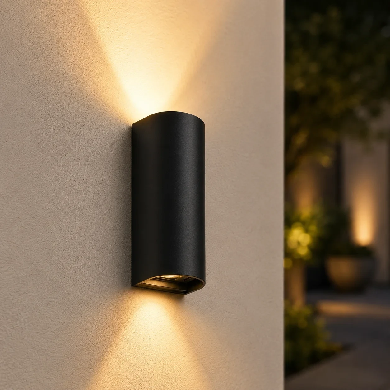 Moderne wandlamp zwart, 10W, CCT, Aluminium, IP65