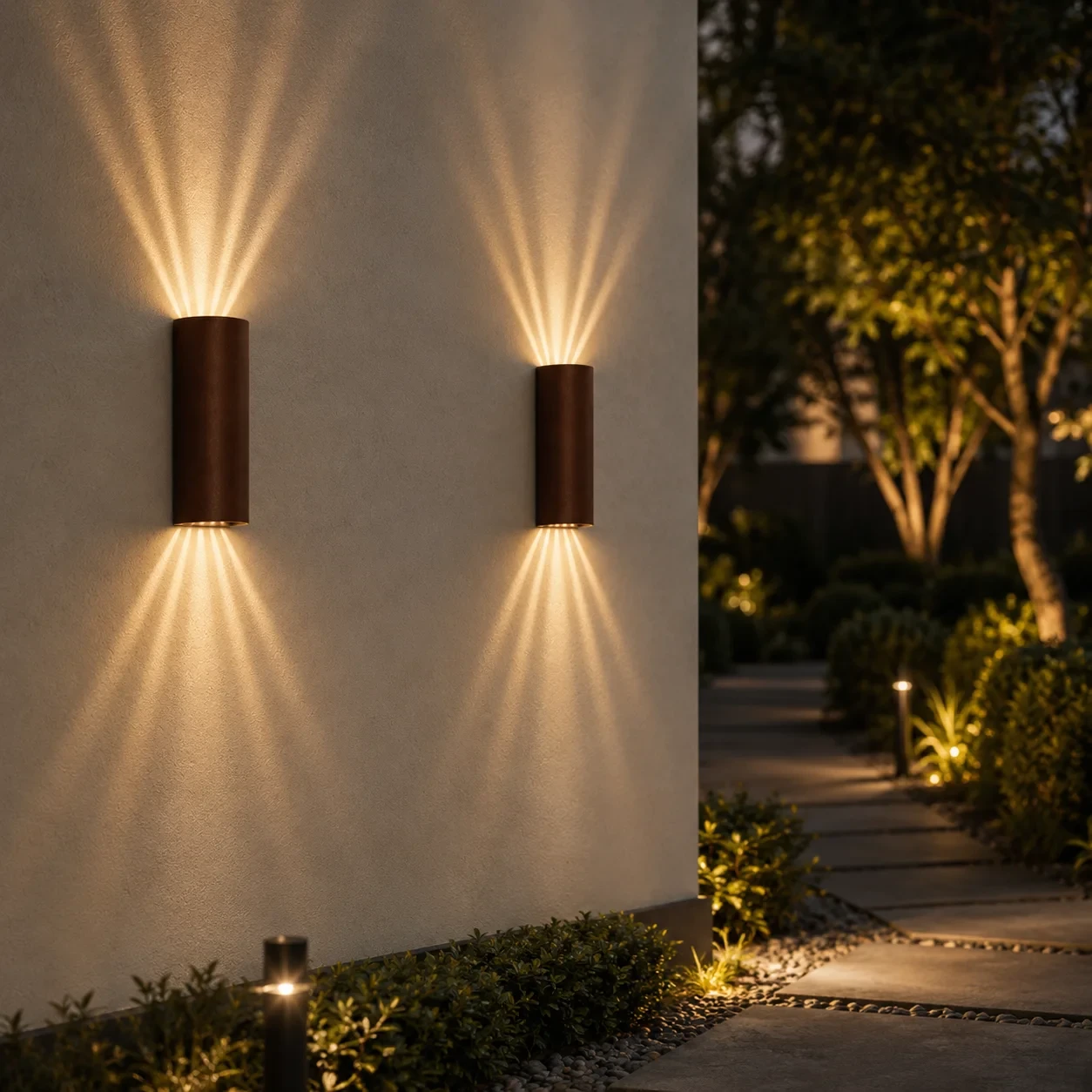 Moderne wandlamp corten, 10W, CCT, Aluminium, IP65