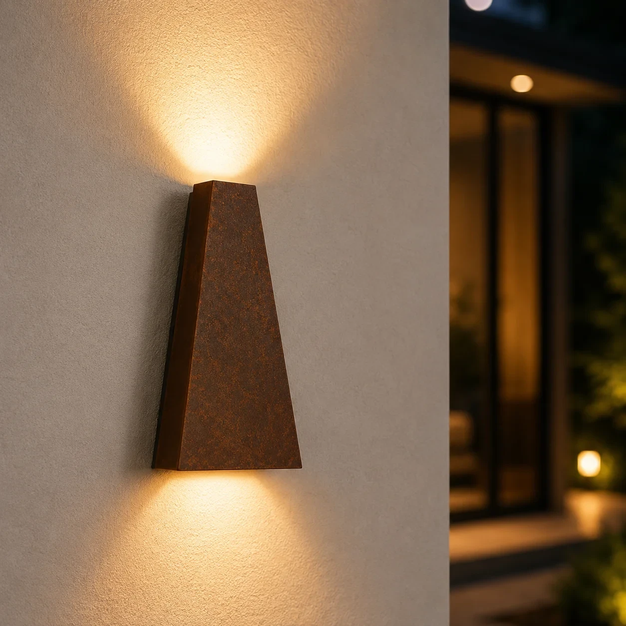 Moderne wandlamp corten, 2x3W, CCT, Aluminium, IP65,