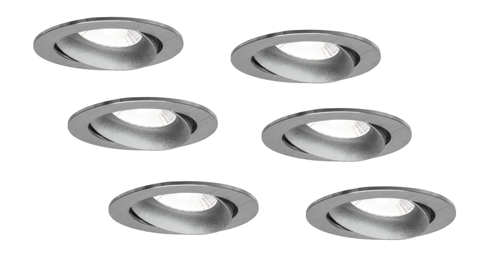 LED Inbouwspot Armatuur Set, Ø85xH22 mm, Boorgat Ø70 mm, 6 stuks
