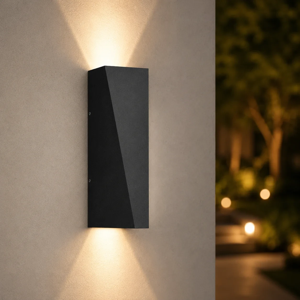 LED Wandverlichting, 3000K, IP65, Zwart