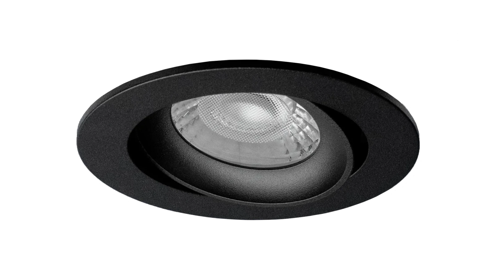 LED Inbouwspot Armatuur Set, Ø81xH24 mm, Rond, Kantelbaar, Mat Zwart, 6 stuks