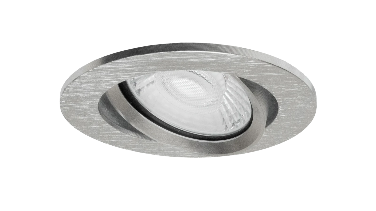 LED GU10 Inbouwspot Armatuur Set, Ø81xH24 mm, Kantelbaar, Geborsteld Aluminium, 6 stuks