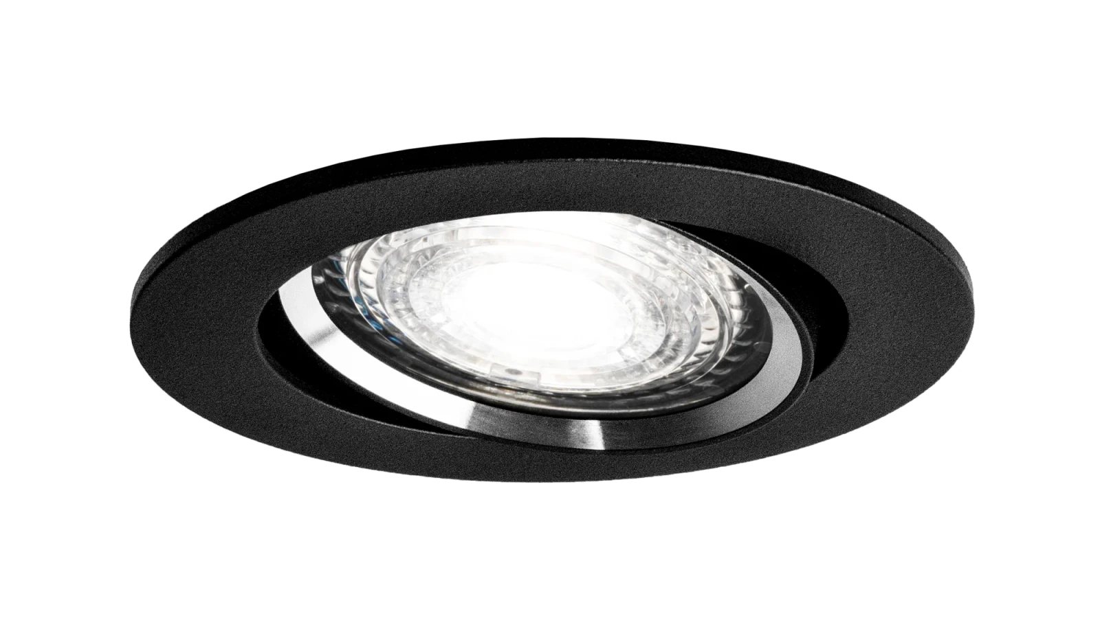 LED GU10 Inbouwspot Armatuur Set, Ø81xH24 mm, Kantelbaar, Mat Zwart en Zilver, 6 stuks