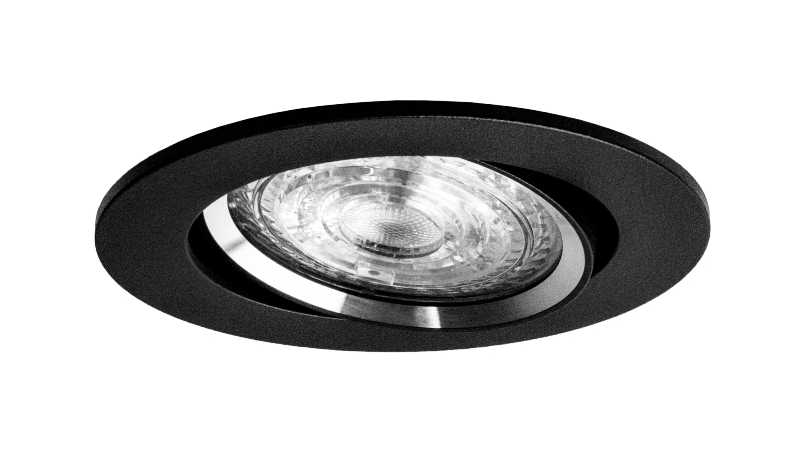 LED GU10 Inbouwspot Armatuur Set, Ø81xH24 mm, Kantelbaar, Mat Zwart en Zilver, 6 stuks