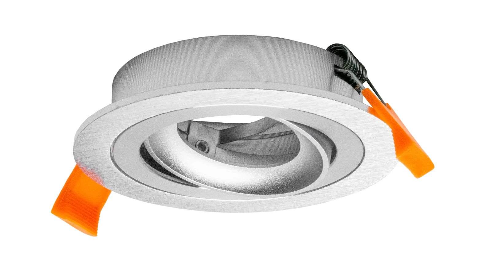 LED GU10 Inbouwspot Armatuur Set, Ø92xH23 mm, Kantelbaar, Geborsteld Aluminium en Zilver, 6 stuks