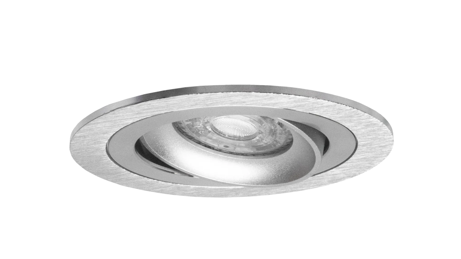 LED GU10 Inbouwspot Armatuur Set, Ø92xH23 mm, Kantelbaar, Geborsteld Aluminium en Zilver, 6 stuks