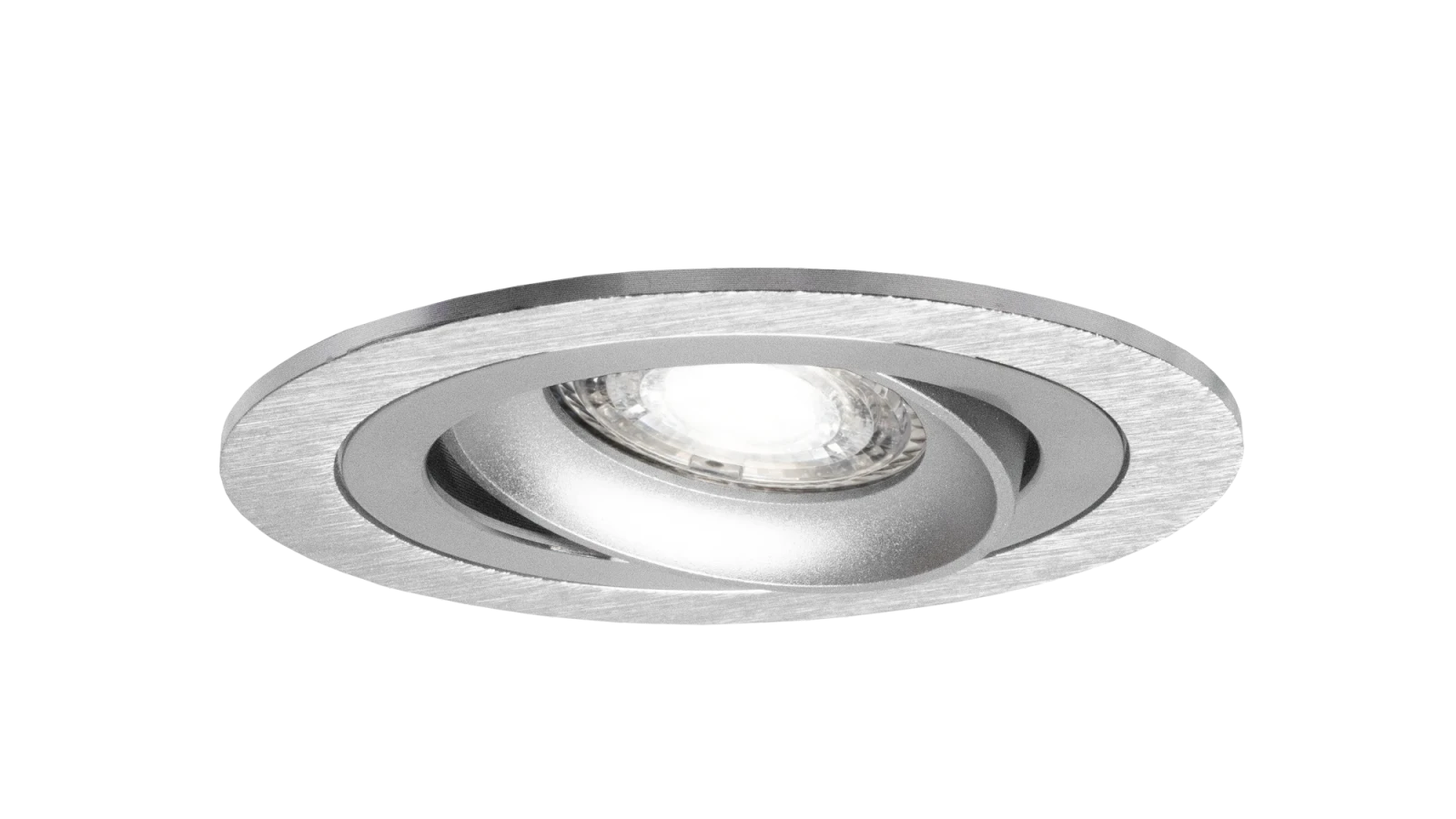 LED GU10 Inbouwspot Armatuur Set, Ø92xH23 mm, Kantelbaar, Geborsteld Aluminium en Zilver, 6 stuks